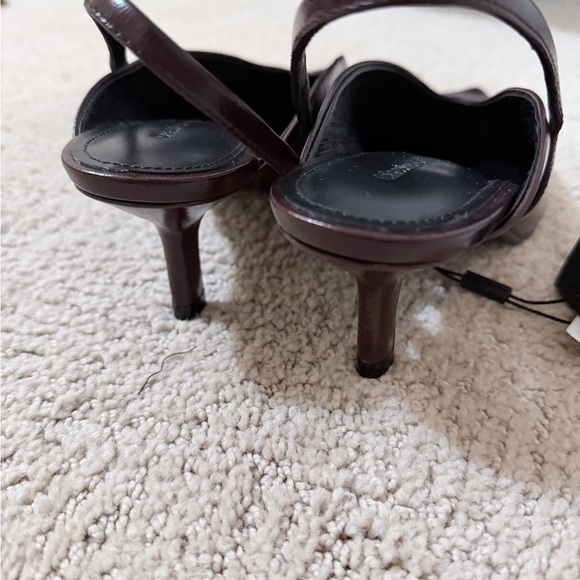 burgundy Slingback Heels Massimo Dutti - Picture 5 of 7